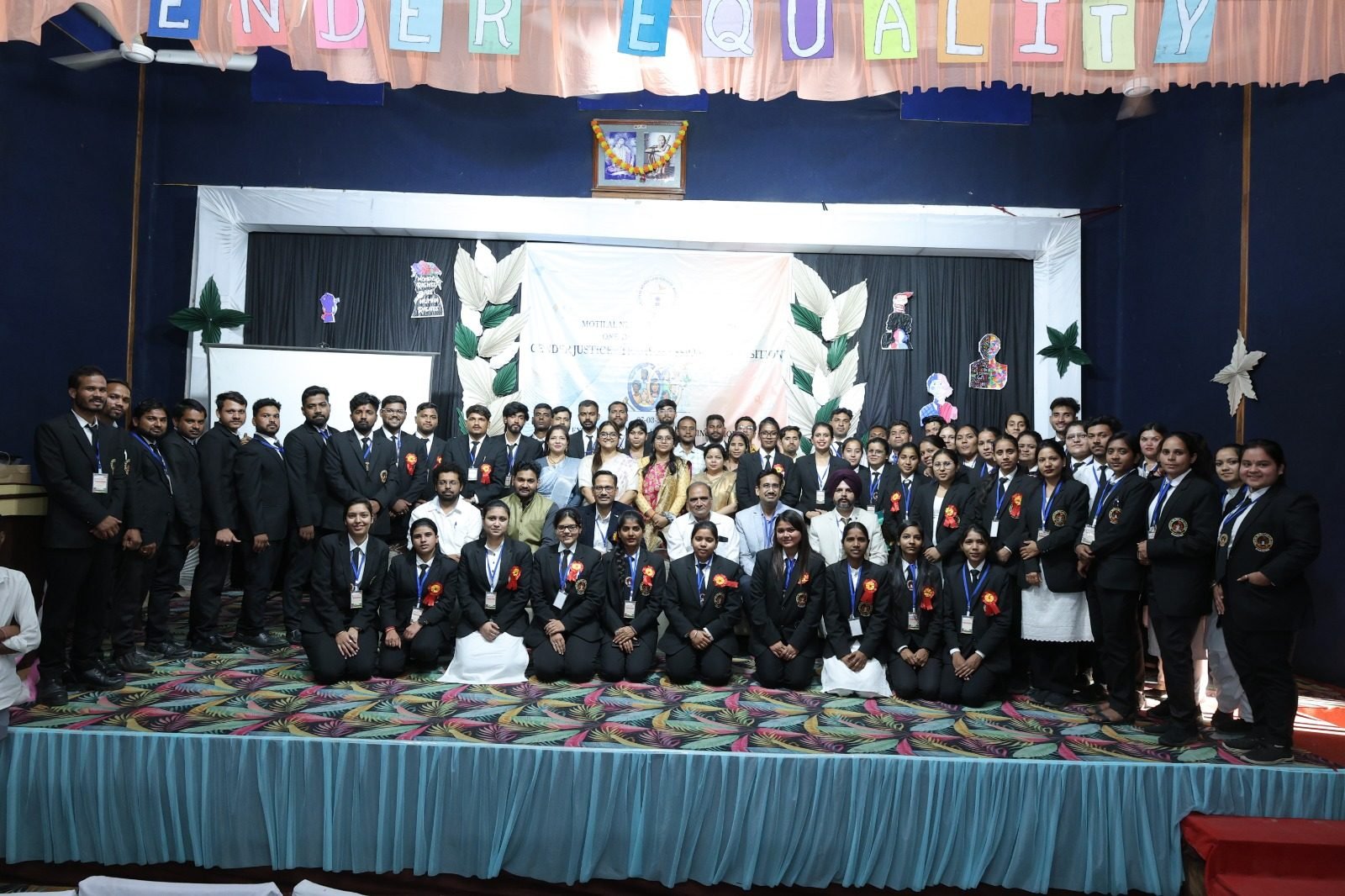 Students and faculty at a college seminar